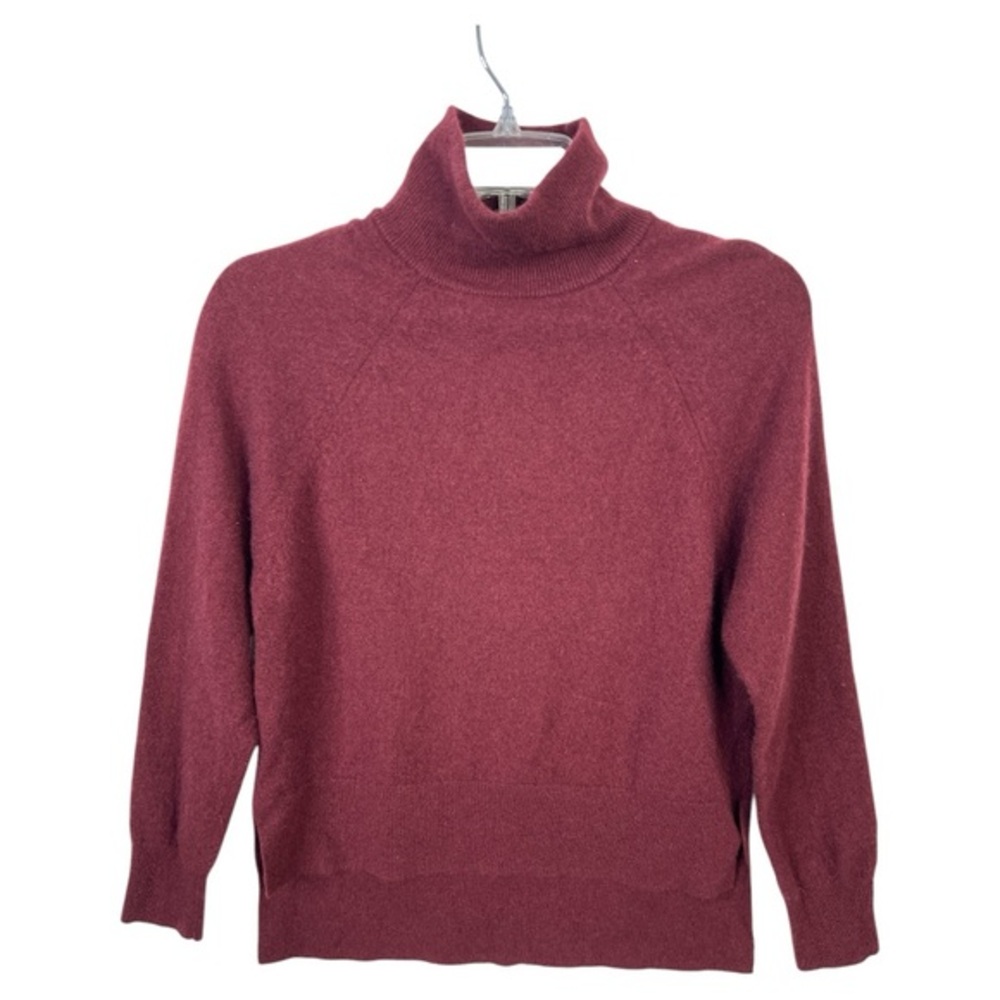 SAK FIFTH AVENUE WOMEN’S 100% CASHMERE DARK PINOT HIGH LOW SWEATER SZ XS